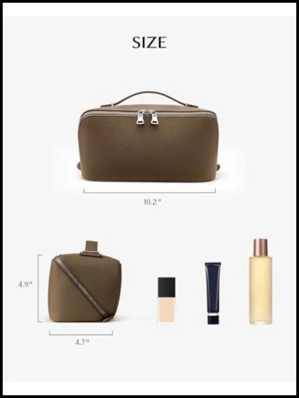 Large Capacity Travel Makeup Bag with TPU Brush Compartment